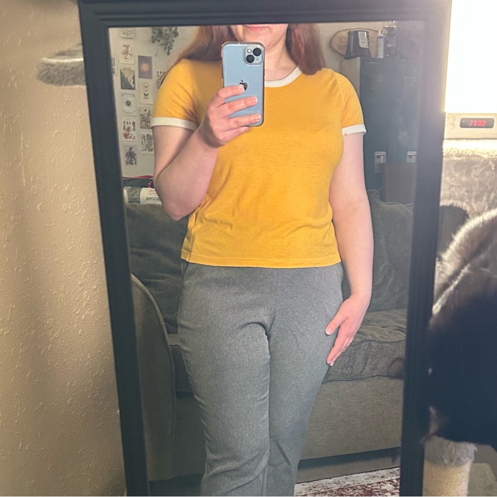 Divided Yellow Crop Tee